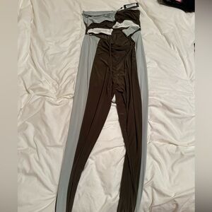 Sage green jumpsuit from pretty little thing.